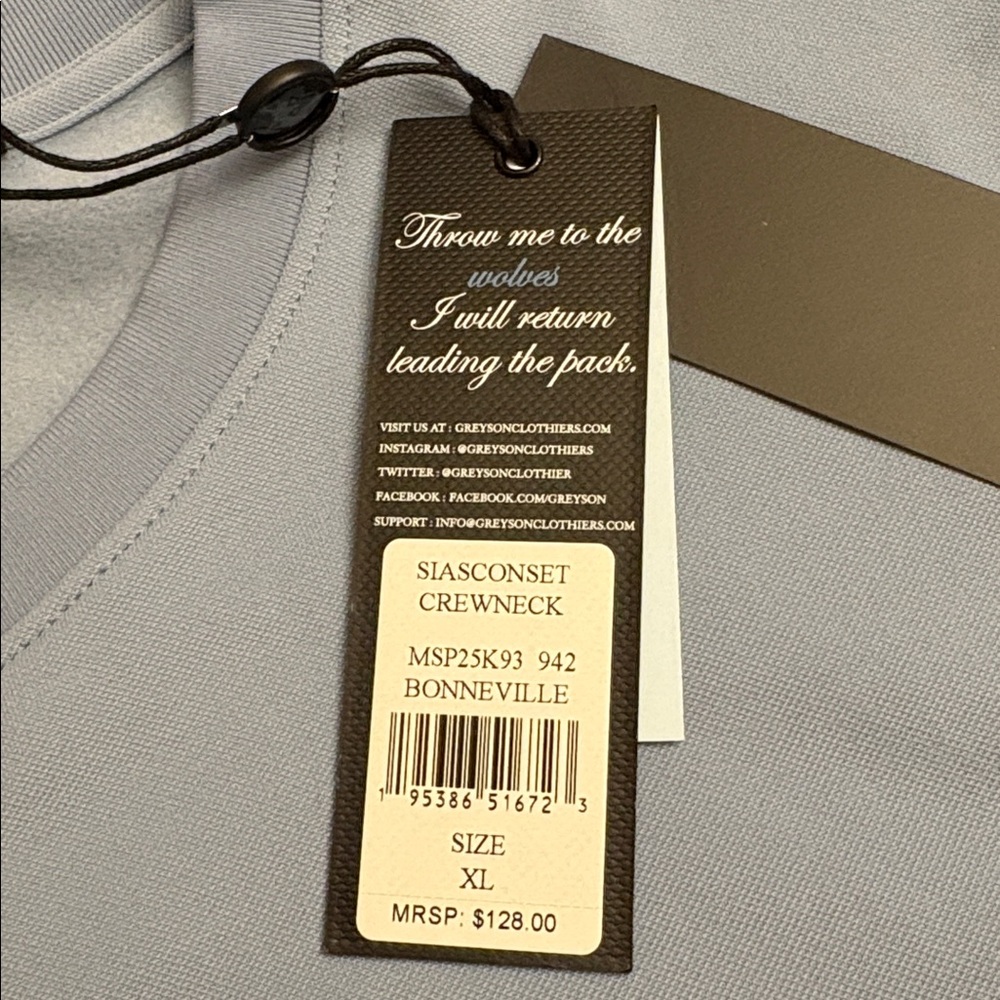 Greyson Light Blue lightweight Sweatshirt - Picture 3 of 4